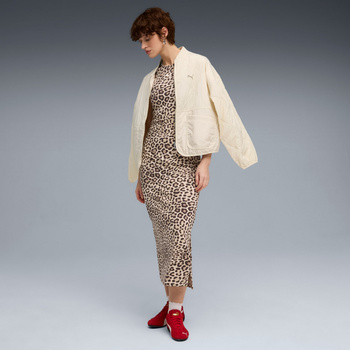 Sukienka damska Puma LEO LUXE SLIM AOP brązowa 63233991