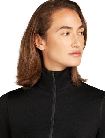 Longsleeve termiczny damski Icebreaker 200 OASIS HALF ZIP czarny IBB04380001