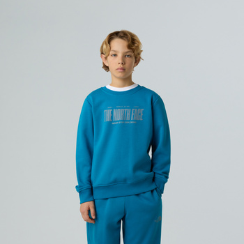 Bluza chłopięca The North Face REFLECTIVE LOGO RELAXED CREW niebieska NF0A8EATBOM