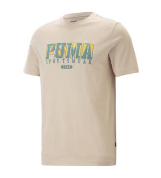 Koszulka męska Puma Graphics Retro beżowa 67448688