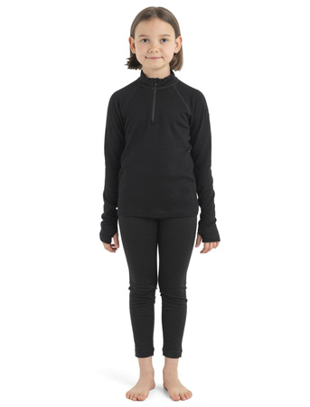 Longsleeve termiczny dziecięcy Icebreaker 260 TECH HALF ZIP czarny IBB04499001