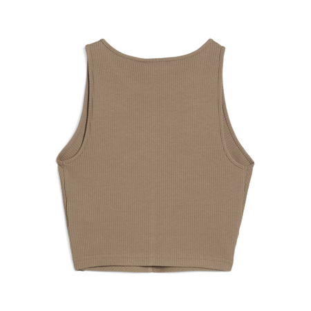 Top damski Puma WARDROBE ESS RIBBED brązowy 62976593