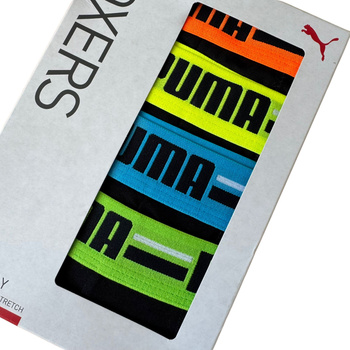 Bokserki męskie Puma BASIC BRAND ELASTIC 4-PACK czarne 93819706