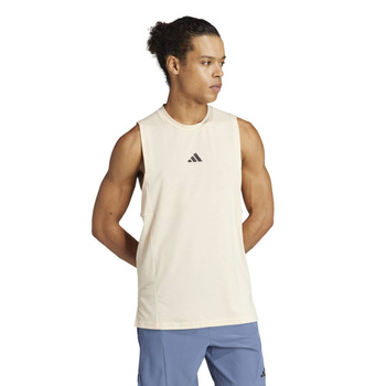 Tank top męski adidas D4T WORKOUT beżowy IS3825