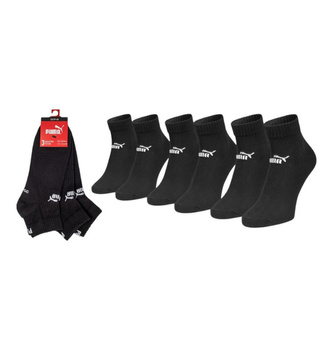 Skarpety unisex Puma ELEMENTS PLAIN QUARTER 3-PACK czarne 94710803