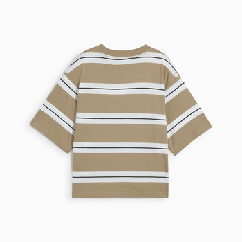 Koszulka damska Puma SQUAD STRIPED beżowa 68153867