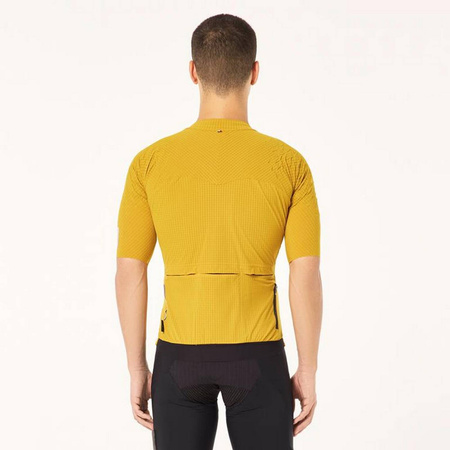 Koszulka rowerowa męska Oakley GRIDSKIN PINSTRIPE JERSEY Q36.5 żółta FOA405953-5AA