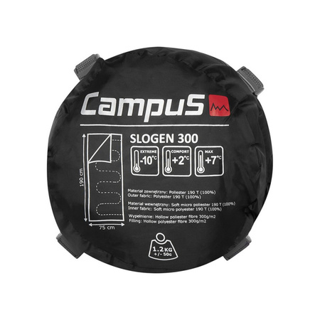 Śpiwór unisex Campus SLOGEN 300 szary CUP701123404