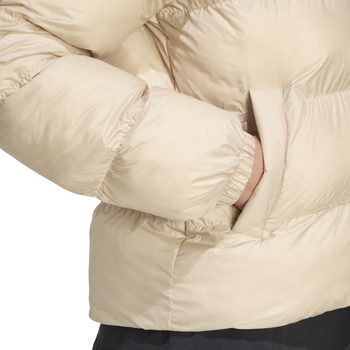 Kurtka puchowa damska adidas SHORT PUFFER beżowa JX2947