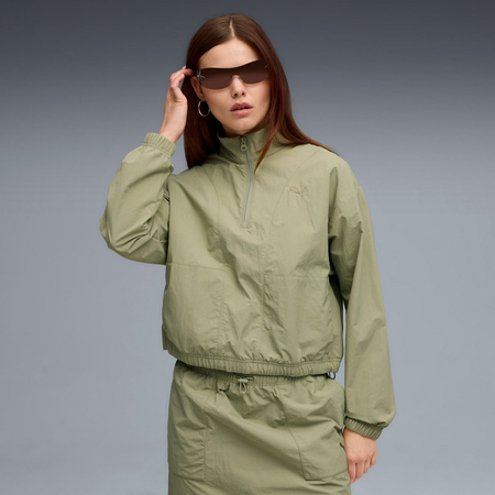Kurtka damska Puma HER RELAXED WOVEN HZ CREW zielona 68815382