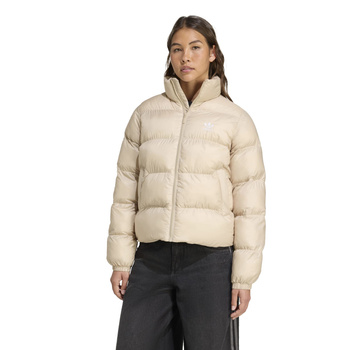 Kurtka puchowa damska adidas SHORT PUFFER beżowa JX2947