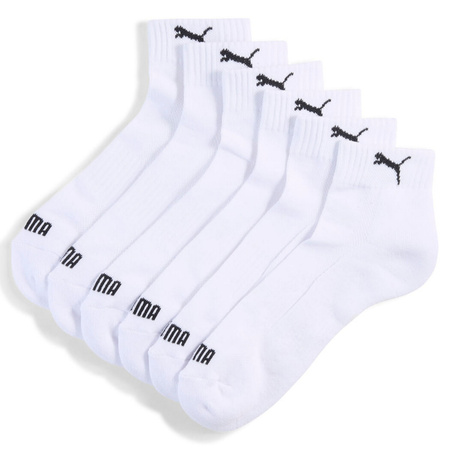 Skarpety unisex Puma CUSHIONED QUARTER 3-PACK białe 93858102