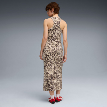 Sukienka damska Puma LEO LUXE SLIM AOP brązowa 63233991