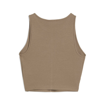 Top damski Puma WARDROBE ESS RIBBED brązowy 62976593