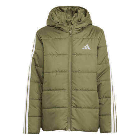 Kurtka puchowa dziecięca adidas ESSENTIALS 3-STRIPES zielona JL7405