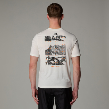 Koszulka treningowa męska The North Face FOUNDATION MOUNTAINS beżowa NF0A8BQWQLI