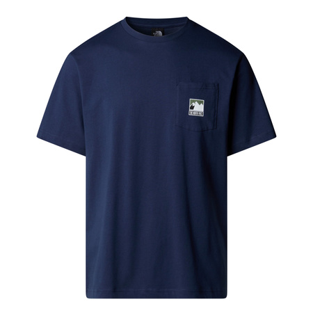 Koszulka męska The North Face MOUNTAIN LOGO RELAXED POCKET granatowa NF0A8E3M8K2