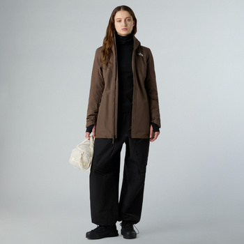 Parka z kapturem damska The North Face HIKESTELLER INSULATED brązowa NF0A8DYW1OI