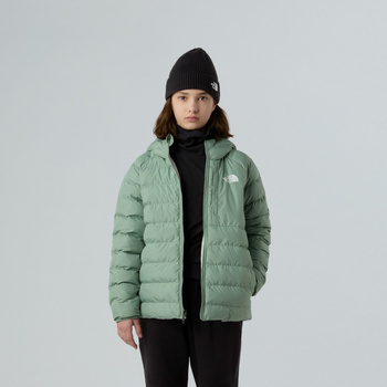 Kurtka puchowa z kapturem dziewczęca The North Face PERRITO zielona NF0A88UEBQ1