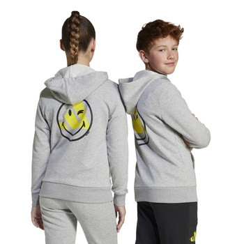 Bluza z kapturem dziecięca adidas SMILEYWORLD szara JD3288