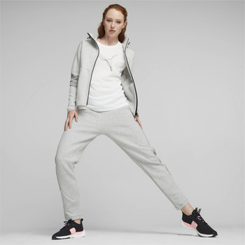 Bluza z kapturem damska Puma EVOSTRIPE FZ szara 67607304