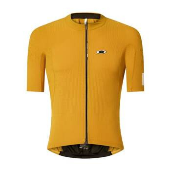 Koszulka rowerowa męska Oakley GRIDSKIN PINSTRIPE JERSEY Q36.5 żółta FOA405953-5AA