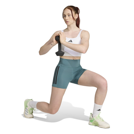 Legginsy treningowe damskie adidas OPTIME 3-STRIPES turkusowe JX2817