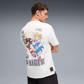 Koszulka męska Puma X SONIC RELAXED GRAPHIC biała 63240602