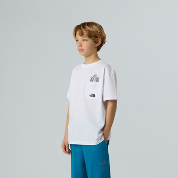 Koszulka chłopięca The North Face SPORTS OVERSIZED POCKET GRAPHIC biała NF0A8EAKFN4
