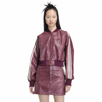 Kurtka damska adidas PLEATHER bordowa KD8792