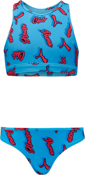 Kostium kąpielowy dziewczęcy Puma SWIM PRINTED niebieski 94706202
