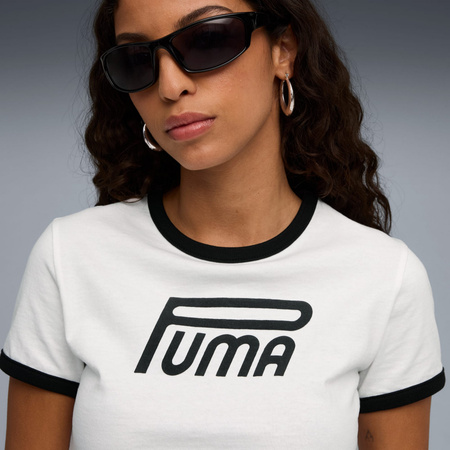 Koszulka damska Puma FUTURE ARCHIVE GRAPHIC SLIM biała 63212202