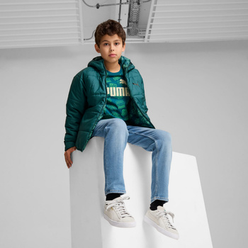 Kurtka z kapturem chłopięca Puma REVERSIBLE PUFFER zielona 68283322