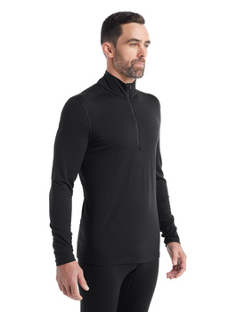 Longsleeve termiczny męski Icebreaker 200 OASIS HALF ZIP czarny IBB04367001