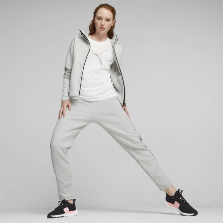 Bluza z kapturem damska Puma EVOSTRIPE FZ szara 67607304
