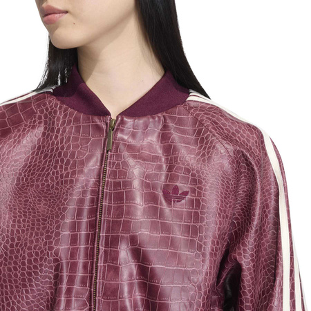 Kurtka damska adidas PLEATHER bordowa KD8792