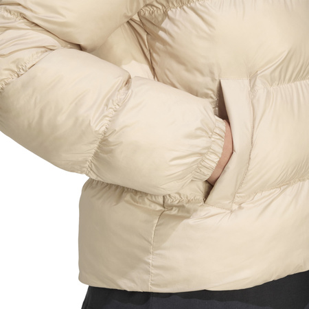 Kurtka puchowa damska adidas SHORT PUFFER beżowa JX2947