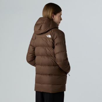 Parka puchowa z kapturem damska The North Face HYALITE DOWN brązowa NF0A8E741OI