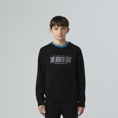 Bluza chłopięca The North Face REFLECTIVE LOGO RELAXED CREW czarna NF0A8EATJK3