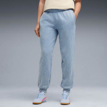 Spodnie dresowe damskie Puma ESS ELEVATED COMFORT WASH FL niebieskie 68810434