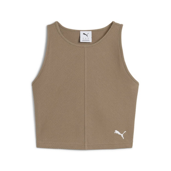 Top damski Puma WARDROBE ESS RIBBED brązowy 62976593