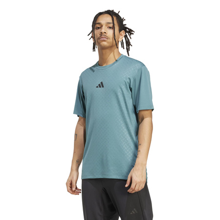Koszulka treningowa męska adidas POWER 3-STRIPES turkusowa JV9712