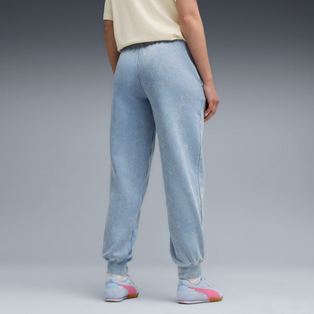 Spodnie dresowe damskie Puma ESS ELEVATED COMFORT WASH FL niebieskie 68810434