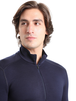 Longsleeve termiczny męski Icebreaker 260 TECH HALF ZIP granatowy IBB04372401