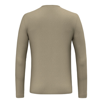 Longsleeve trekkingowy męski Salewa SOLIDLOGO DRY beżowy 00-0000027340_7180