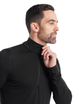Longsleeve termiczny męski Icebreaker 200 OASIS HALF ZIP czarny IBB04367001