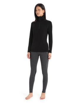 Longsleeve termiczny damski Icebreaker 260 TECH HALF ZIP czarny IBB04390001
