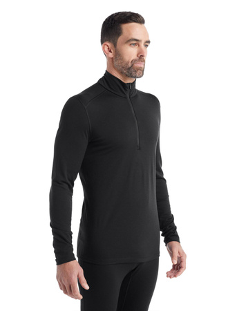 Longsleeve termiczny męski Icebreaker 200 OASIS HALF ZIP czarny IBB04367001