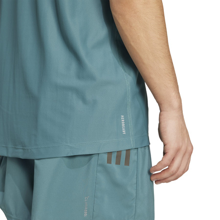 Koszulka do biegania męska adidas OWN THE RUN turkusowa JW9799