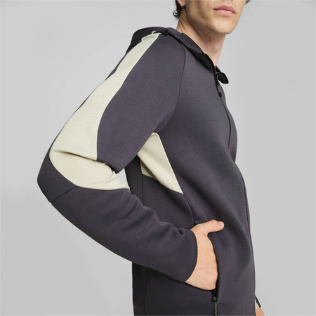 Bluza z kapturem męska Puma EVOSTRIPE FZ DK szara 68170069